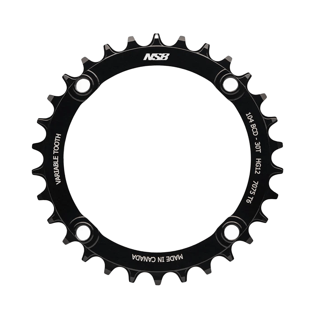 Chainring NSB Variable Tooth For Shimano HG12 BCD 104mm 30T - Black - Genetik Sport