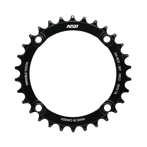 Chainring NSB Variable Tooth For Shimano HG12 BCD 104mm 30T - Black - Genetik Sport