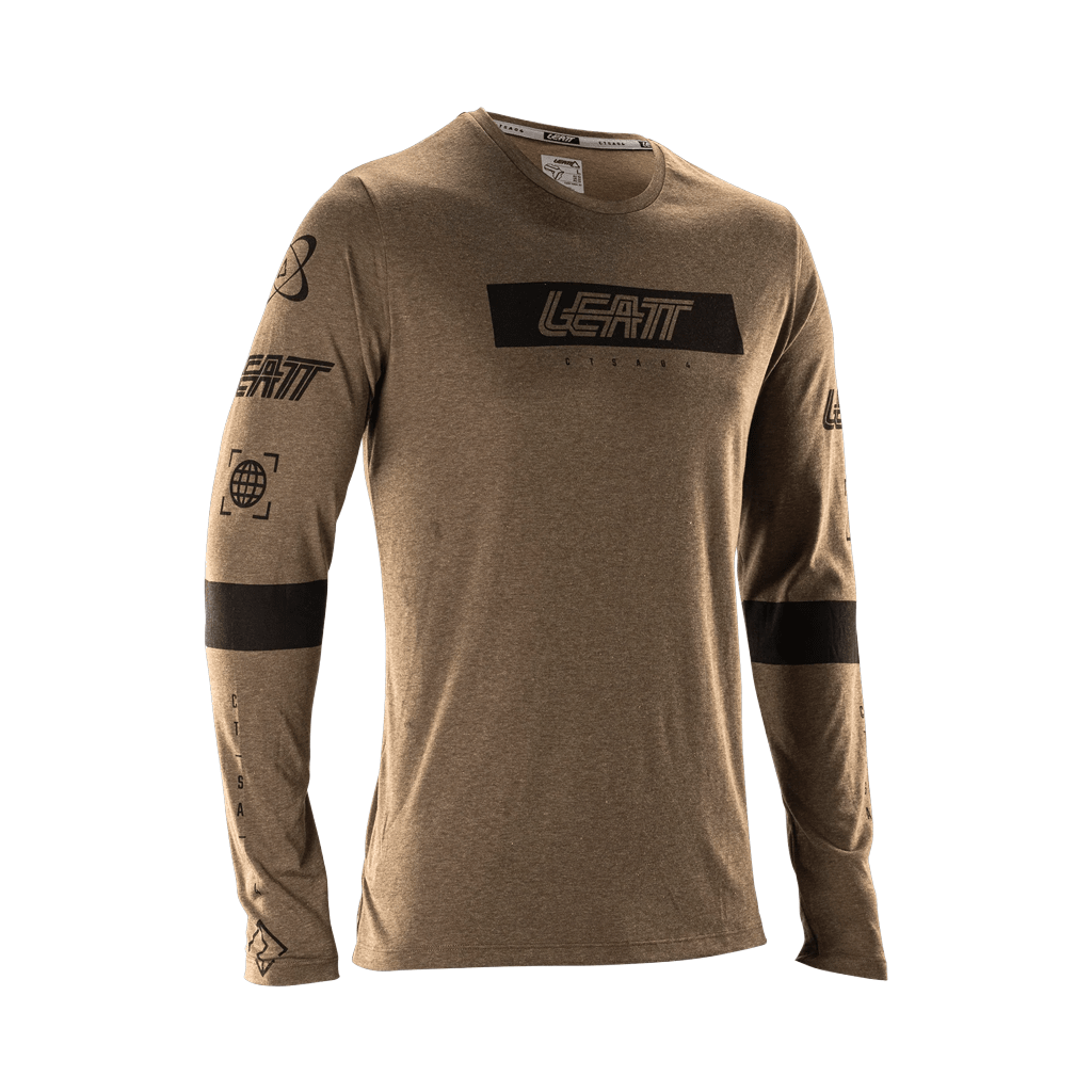 Jersey Leatt Mens MTB Gravity 3.0 LS - Loam Brown - Genetik Sport