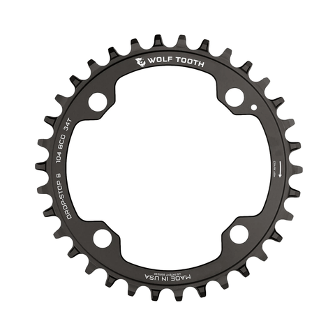 Chainring Wolf Tooth for Shimano 104BCD 12spd 34T - Black - Genetik Sport