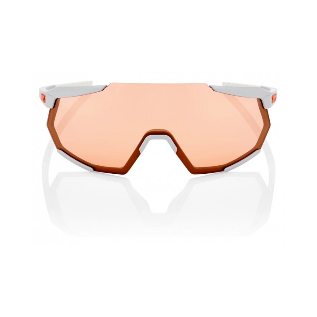 Mtb Sunglasses 100% Racetrap Soft Tact Stone Grey - HiPER Coral Lens - Genetik Sport